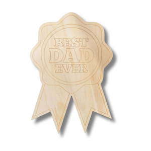 Unfinished Wood Etched Best Dad Ever Ribbon Shape | Paint By Line Crafts | up to 30" DIY