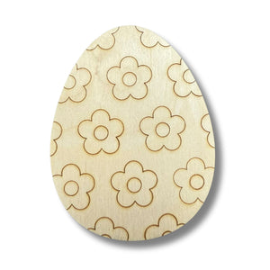 Unfinished Wood Etched Flower Pattern Egg Shape | Paint By Line Crafts | up to 30" DIY