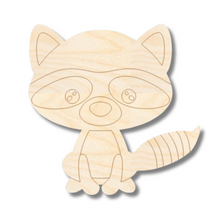 Load image into Gallery viewer, Unfinished Wood Etched Raccoon Shape | Paint By Line Crafts | up to 30&quot; DIY
