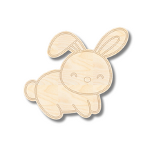 Load image into Gallery viewer, Unfinished Wood Etched Farm Bunny Shape | Paint By Line Crafts | up to 30&quot; DIY
