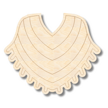 Load image into Gallery viewer, Unfinished Wood Etched Poncho Shape | Paint By Line Crafts | up to 30&quot; DIY
