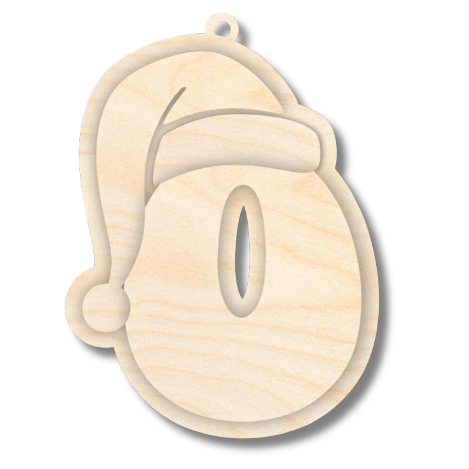 Unfinished Wood Layered Letter Santa Hat Tags | A-Z | 4 Piece | 6