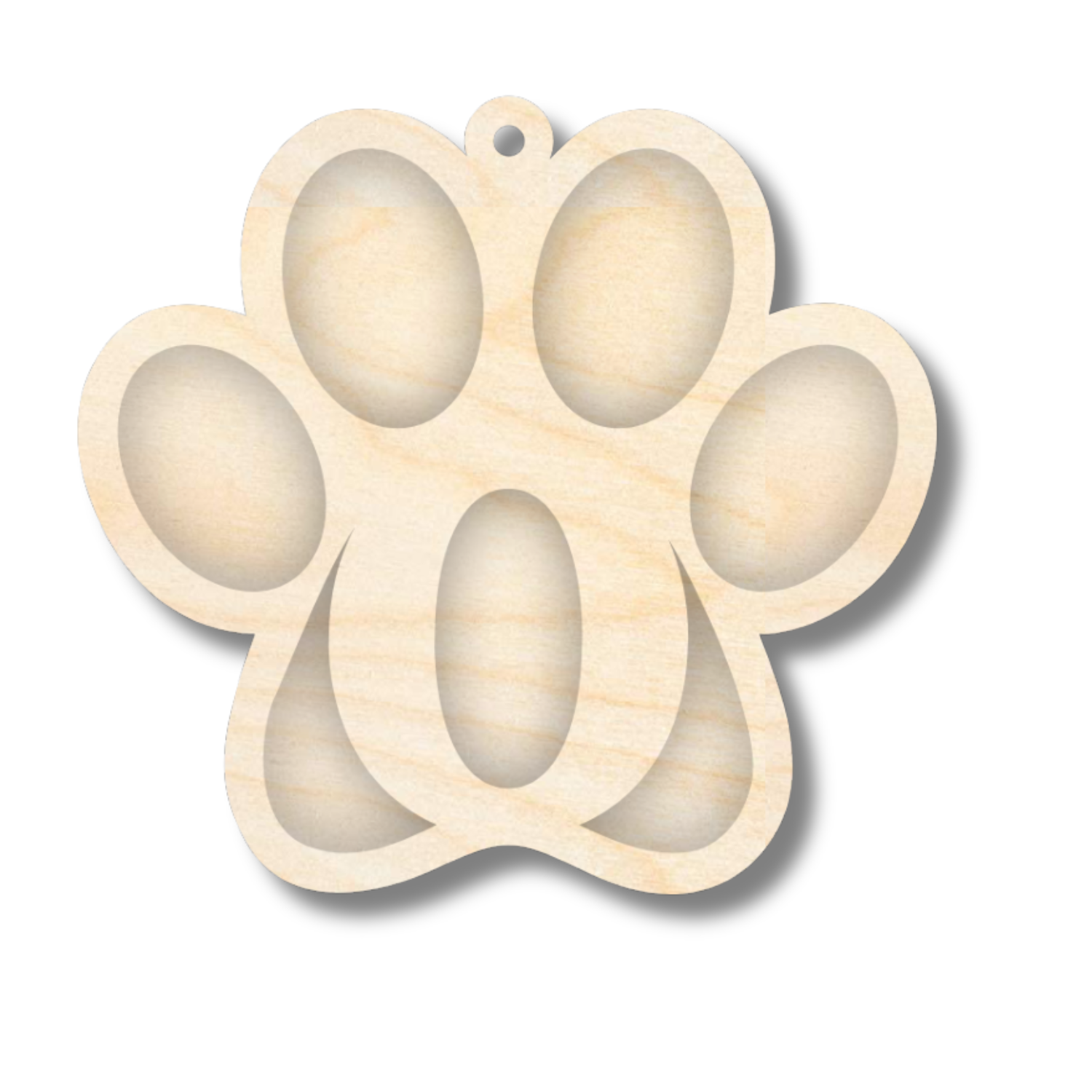 Unfinished Wood Layered Letter Paw Print Tags | A-Z | 2 Piece | 5