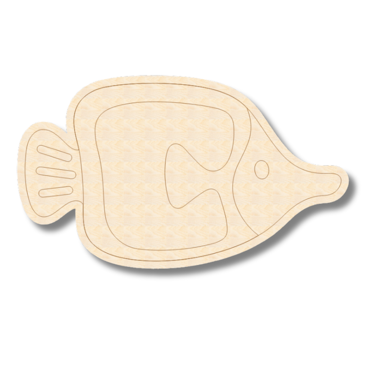 Unfinished Wood Etched Tang Fish Shape | Paint By Line Crafts | up to ...