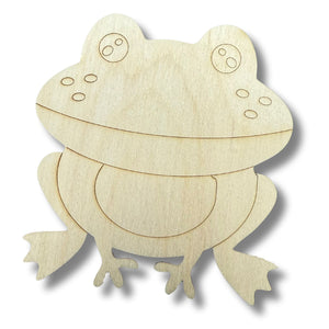 Unfinished Wood Etched Frog Shape | Paint By Line Crafts | up to 30" DIY