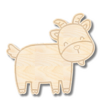 Load image into Gallery viewer, Unfinished Wood Etched Farm Goat Shape | Paint By Line Crafts | up to 30&quot; DIY
