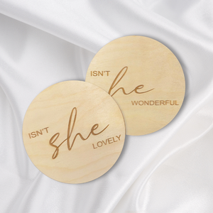 Isn't He Wonderful Engraved Round | Engraved Wood Cutouts | 1/4" Thick |