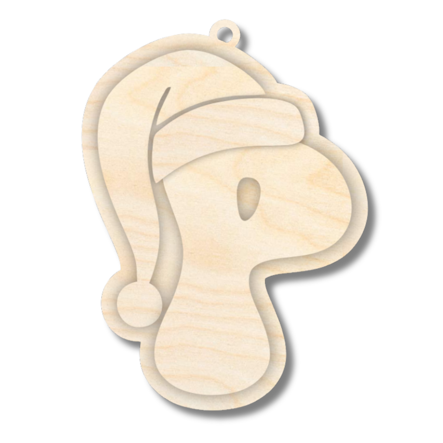 Unfinished Wood Layered Letter Santa Hat Tags | A-Z | 4 Piece | 6