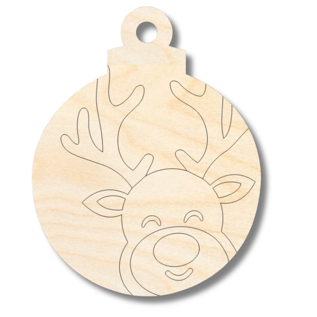 Unfinished Wood Etched Reindeer Ornament Shape | Paint By Line Crafts ...