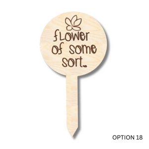 Unfinished Wood Funny Plant Stakes | 24 Options | 5" Tall | 1/8" Wood | Wood Craft Cutout