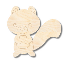 Load image into Gallery viewer, Unfinished Wood Etched Squirrel Shape | Paint By Line Crafts | up to 30&quot; DIY
