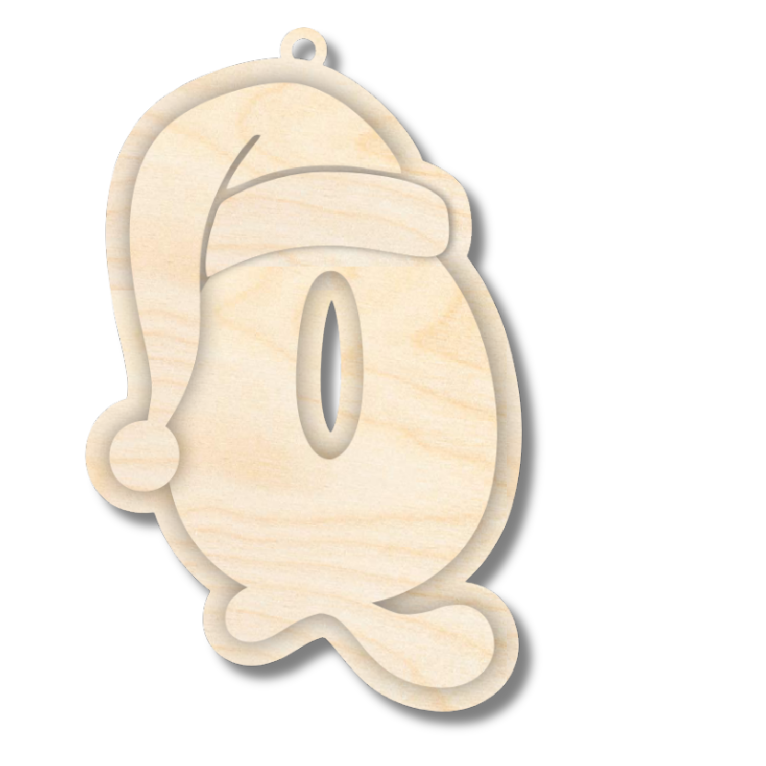 Unfinished Wood Layered Letter Santa Hat Tags | A-Z | 4 Piece | 6