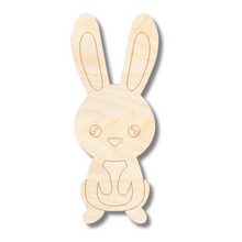 Load image into Gallery viewer, Unfinished Wood Etched Bunny Shape | Paint By Line Crafts | up to 30&quot; DIY
