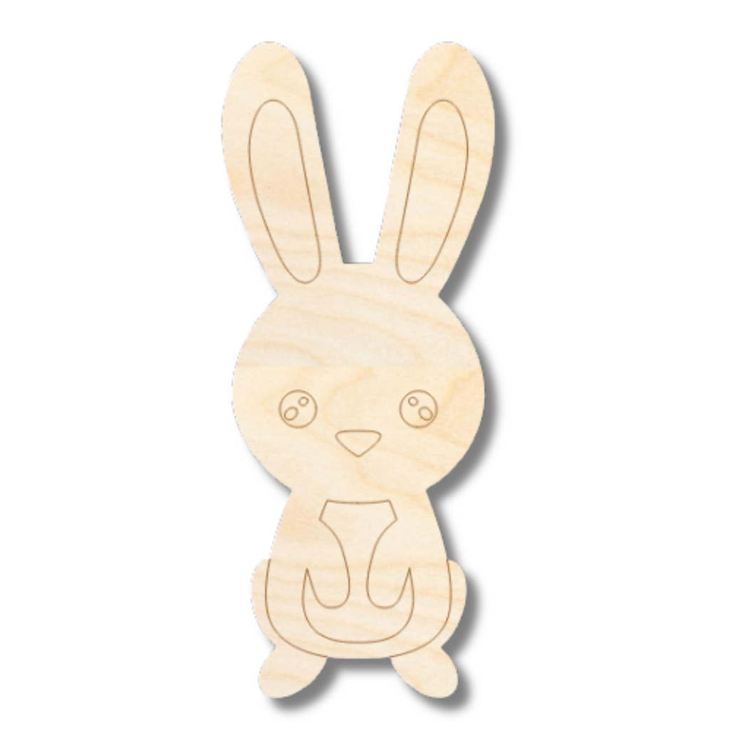 Unfinished Wood Etched Bunny Shape | Paint By Line Crafts | up to 30