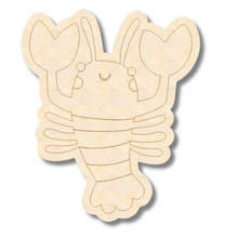 Load image into Gallery viewer, Unfinished Wood Etched Lobster Shape | Paint By Line Crafts | up to 30&quot; DIY
