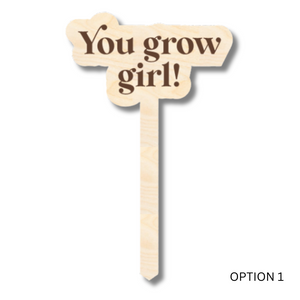Unfinished Wood Funny Plant Stakes | 24 Options | 5" Tall | 1/8" Wood | Wood Craft Cutout