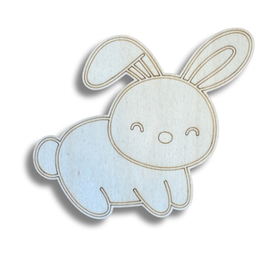 Unfinished Wood Etched Farm Bunny Shape | Paint By Line Crafts | up to 30" DIY