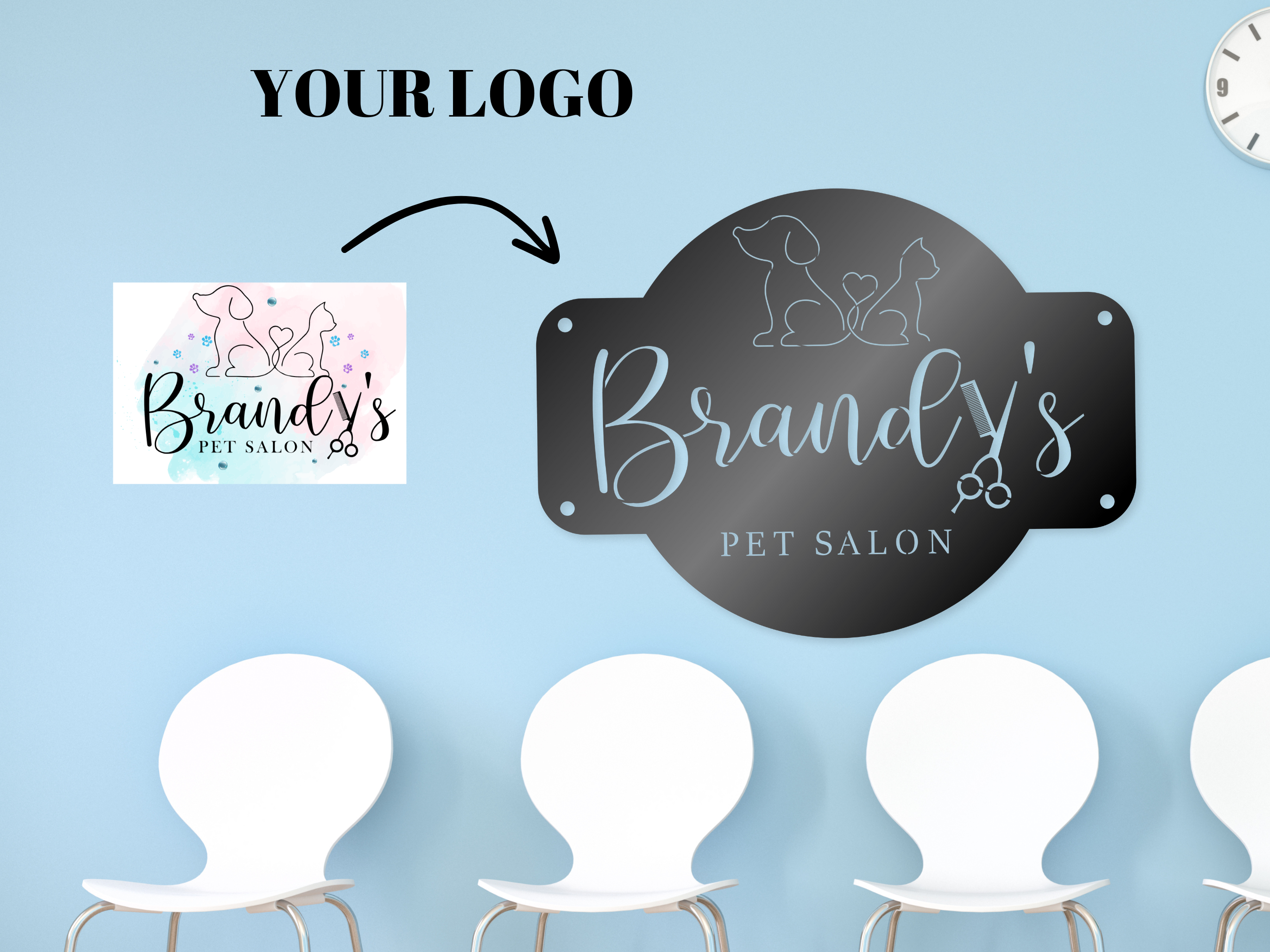 Metal Custom Business Sign | Custom Metal Business Logo Sign | 14 Color Options