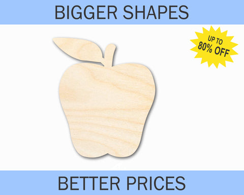 Bigger Better | Unfinished Wood Red Delicious Apple Shape |  DIY Craft Cutout