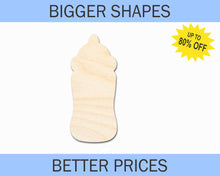 Load image into Gallery viewer, Bigger Better | Unfinished Wood Baby Bottle Silhouette |  DIY Craft Cutout
