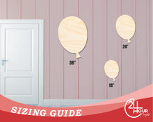 Load image into Gallery viewer, Bigger Better | Unfinished Wood Balloon Silhouette |  DIY Craft Cutout
