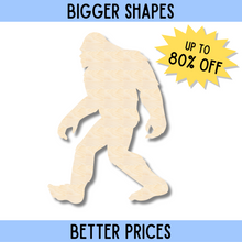 Load image into Gallery viewer, Bigger Better | Unfinished Wood Bigfoot Sasquatch Silhouette |  DIY Craft Cutout
