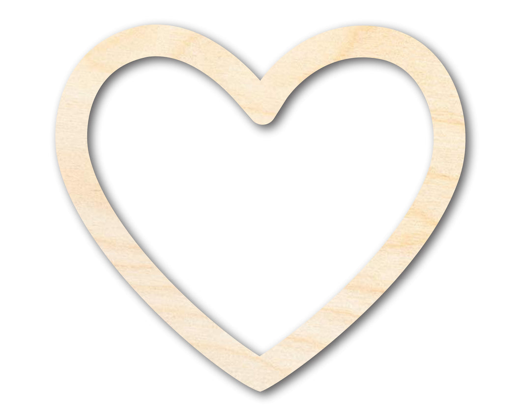 Unfinished Wood Heart Border Silhouette | Valentine's Day | Wedding | DIY Craft Cutout | Up to 46