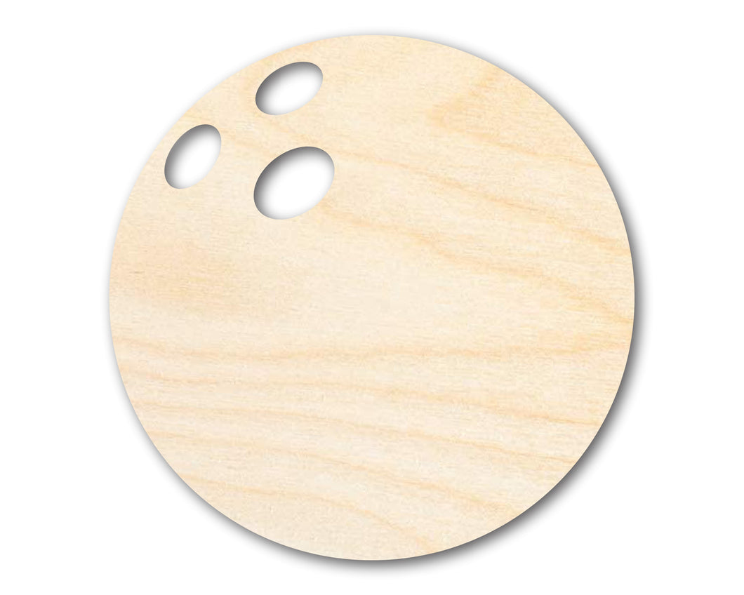 Unfinished Wood Bowling Ball Silhouette - Craft- up to 24