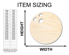 Load image into Gallery viewer, Unfinished Wood Bowling Ball Silhouette - Craft- up to 24&quot; DIY

