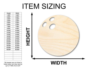Unfinished Wood Bowling Ball Silhouette - Craft- up to 24" DIY