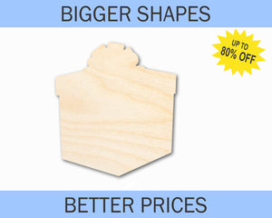 Bigger Better | Unfinished Wood Gift Present Shape |  DIY Craft Cutout