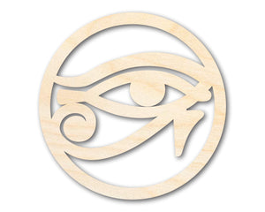 Unfinished Wood Eye of Ra Shape | Egyptian Hieroglyph Silhouette | Craft Cutout | up to 24" DIY