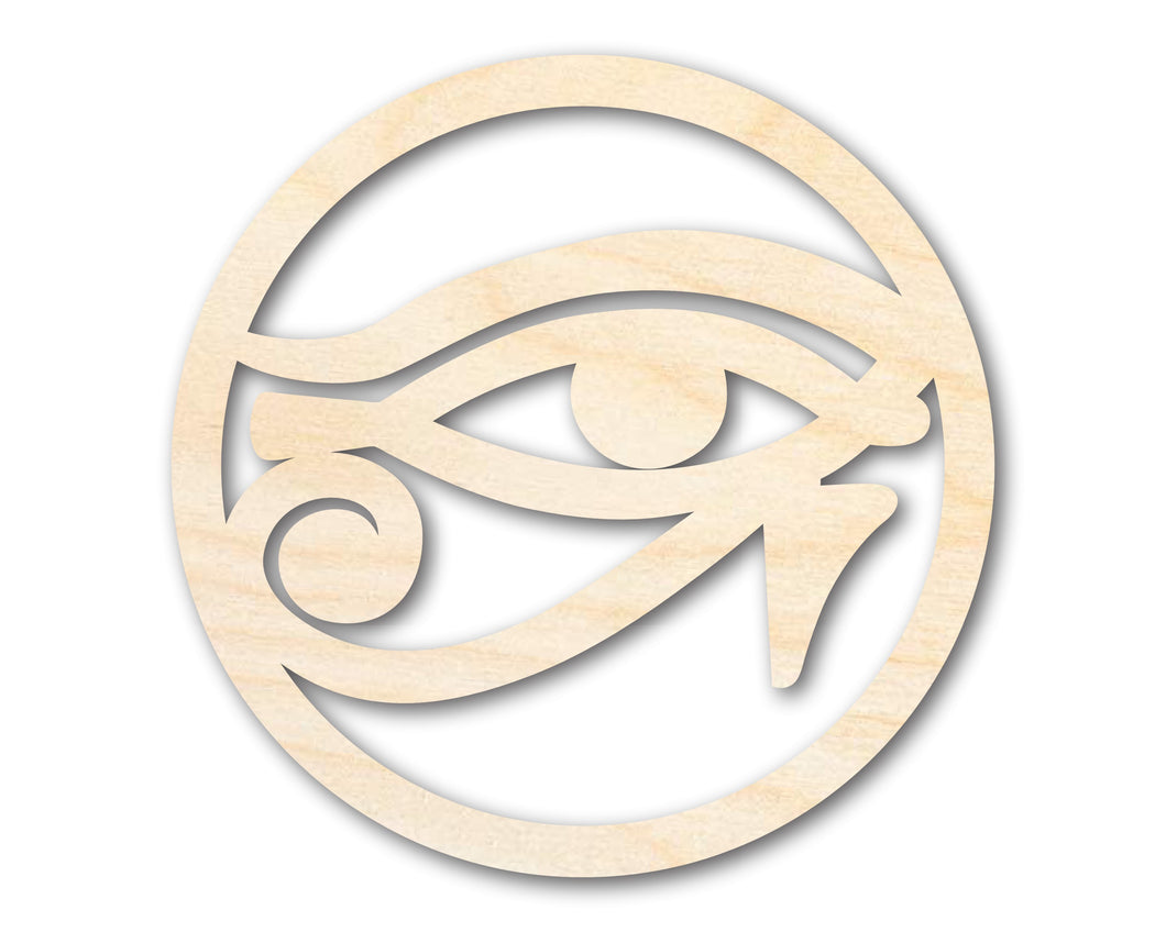 Unfinished Wood Eye of Ra Shape | Egyptian Hieroglyph Silhouette | Craft Cutout | up to 24