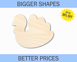 Bigger Better | Unfinished Wood Cute Turkey Silhouette |  DIY Craft Cutout