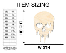 Load image into Gallery viewer, Unfinished Wood Dripping Skull Shape | Halloween Craft Cutout | up to 24&quot; DIY
