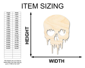 Unfinished Wood Dripping Skull Shape | Halloween Craft Cutout | up to 24" DIY