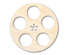 Load image into Gallery viewer, Unfinished Wood Film Reel Shape | Craft Cutout | up to 24&quot; DIY
