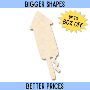 Bigger Better | Unfinished Wood Firecracker Silhouette | DIY Craft Cutout |