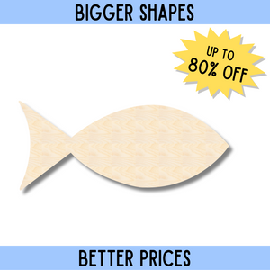 Bigger Better | Unfinished Wood Fish Shape Silhouette |  DIY Craft Cutout