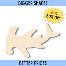 Load image into Gallery viewer, Bigger Better | Unfinished Wood Hammerhead Shark Shape | DIY Craft Cutout |
