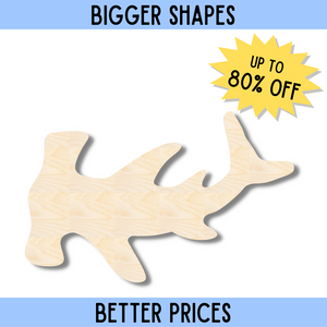 Bigger Better | Unfinished Wood Hammerhead Shark Shape | DIY Craft Cutout |