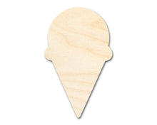 Load image into Gallery viewer, Unfinished Wood Ice Cream Cone Silhouette | Single Scoop | Craft Cutout | up to 36&quot; DIY
