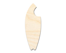 Load image into Gallery viewer, Bigger Better | Unfinished Wood Shark Bite Surf Board Shape | DIY Craft Cutout |

