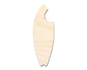 Bigger Better | Unfinished Wood Shark Bite Surf Board Shape | DIY Craft Cutout |