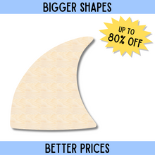 Load image into Gallery viewer, Bigger Better | Unfinished Wood Shark Fin Shape | DIY Craft Cutout |
