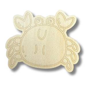 Unfinished Wood Etched Crab Shape | Paint By Line Crafts | up to 30" DIY