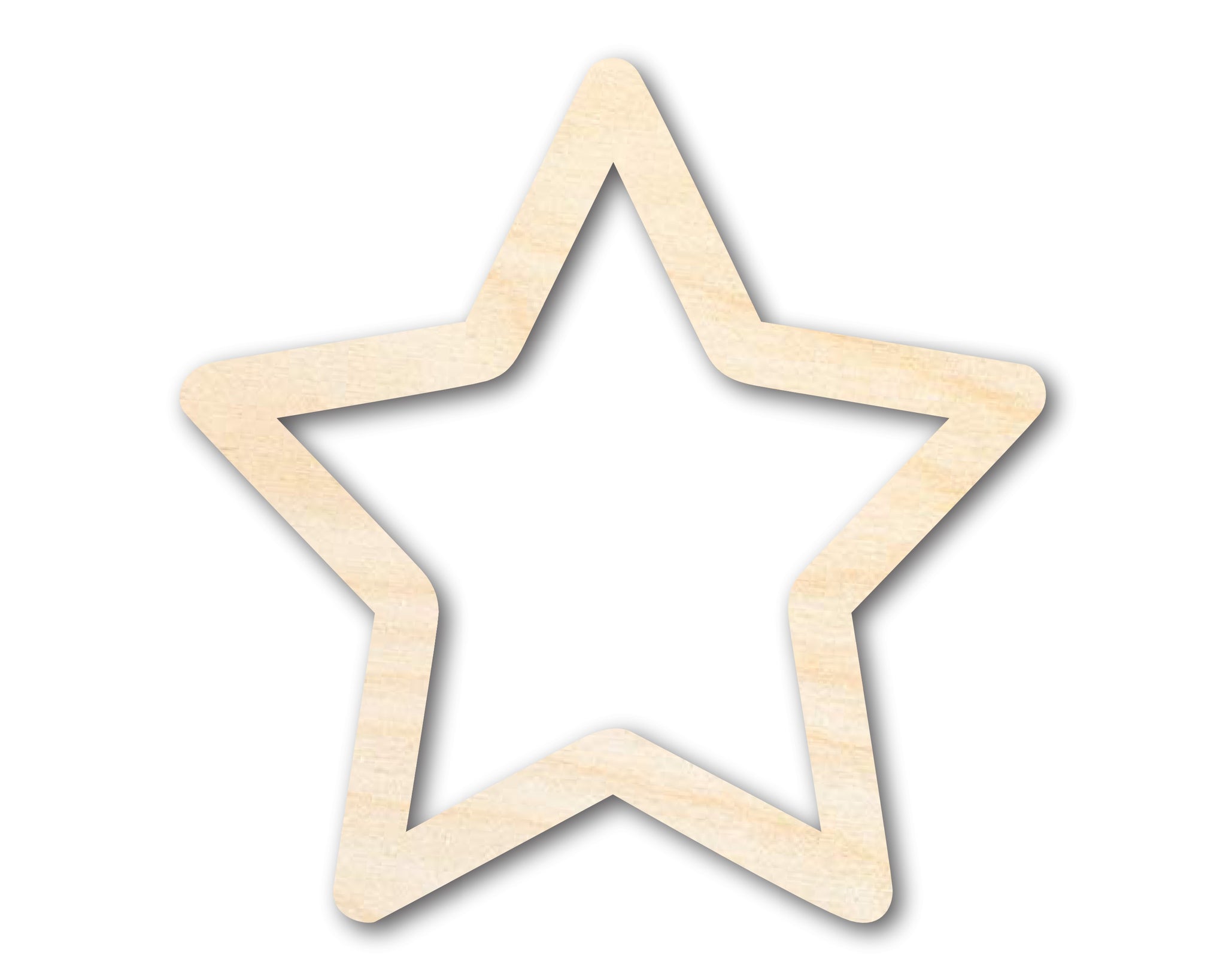 2.9 Inch 24 Pack Unfinished Wooden Stars for Crafts 3D Wood Stars  Single-Side