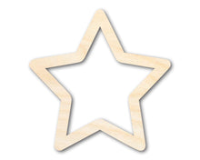 Load image into Gallery viewer, Unfinished Wood Star Outline Shape - Craft - up to 36&quot; DIY
