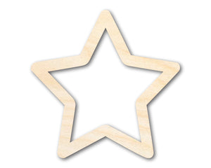 Unfinished Wood Star Outline Shape - Craft - up to 36" DIY