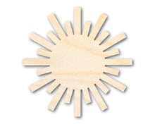 Load image into Gallery viewer, Unfinished Wood Paper Sun Shape | Summer Craft Cutout | up to 24&quot; DIY

